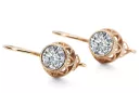Zircon Or rose 14 carats vintage d'origine Des boucles d'oreilles Bijoux vintage vec117r